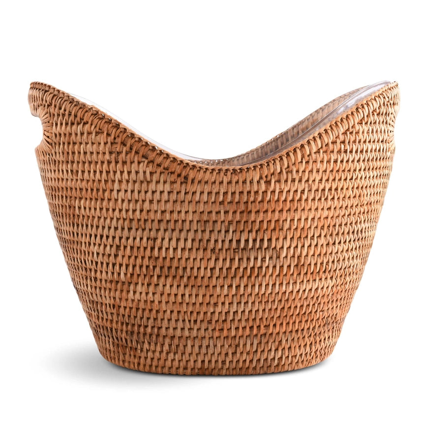 Handwoven Rattan Wicker Champagne Ice Bucket