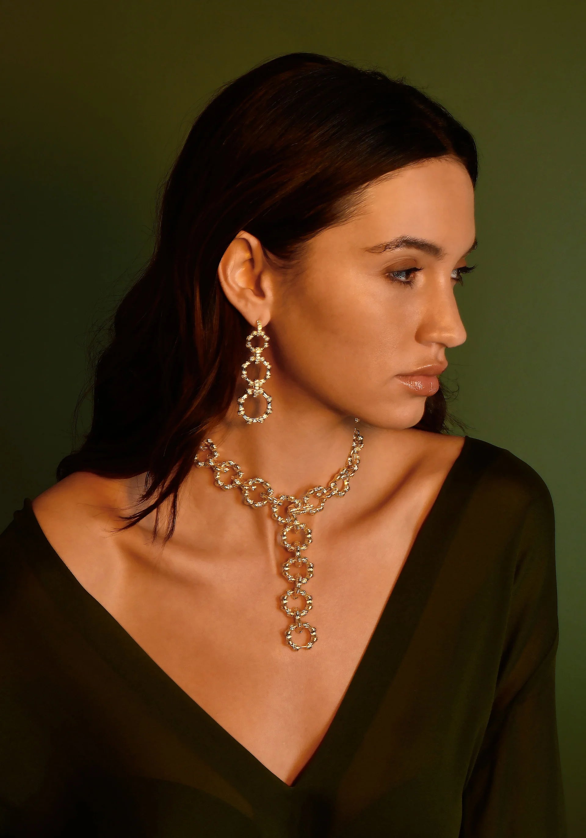 Bamboo Long Chain Earrings