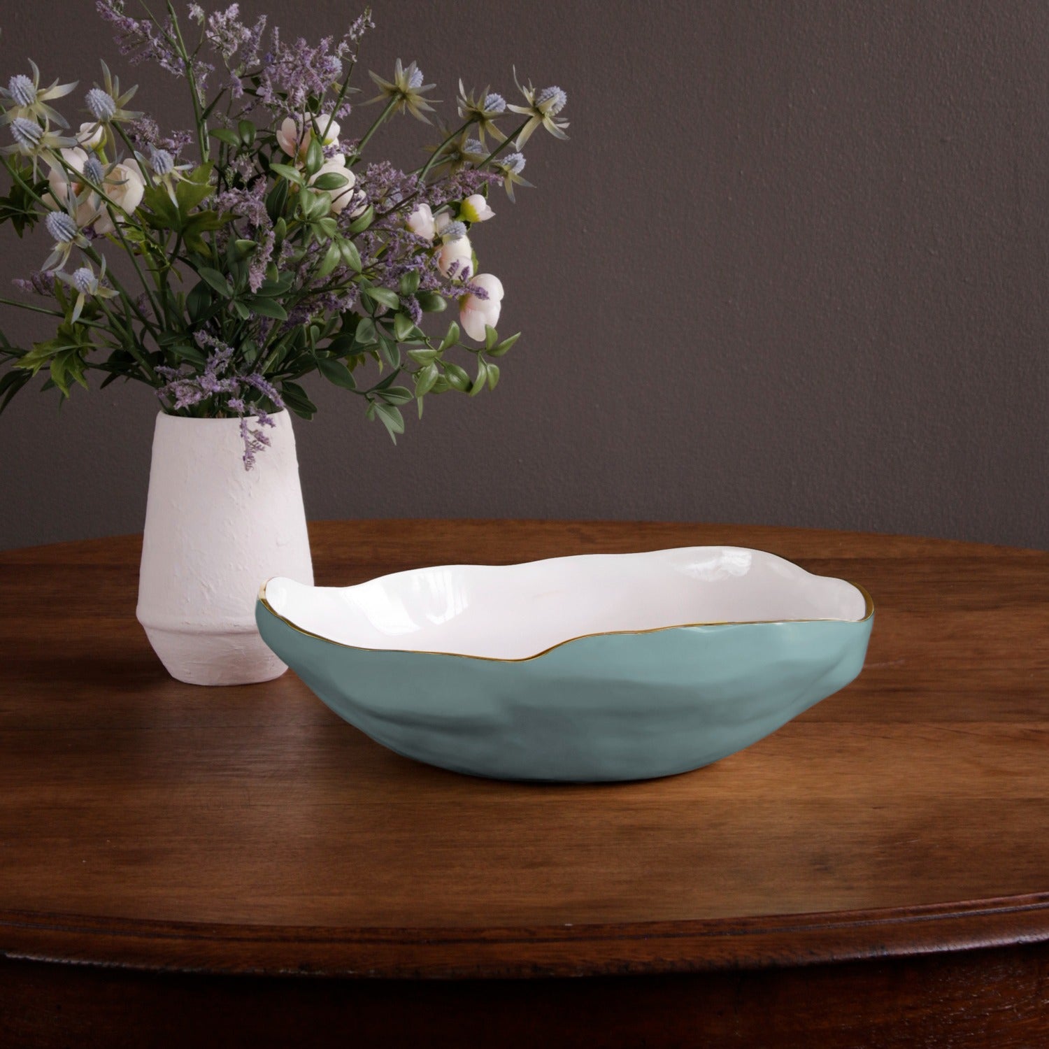 ENCANTO Nuevo Large Bowl (Turquoise and White)