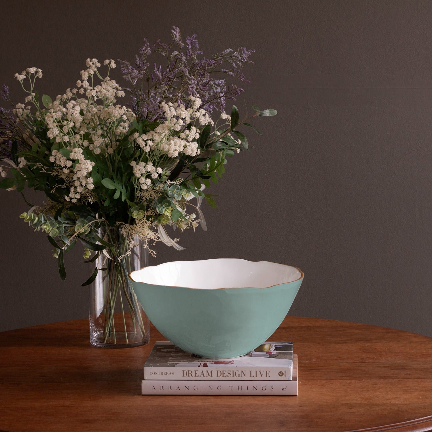 ENCANTO Demeter Large Bowl (Turquoise and White)