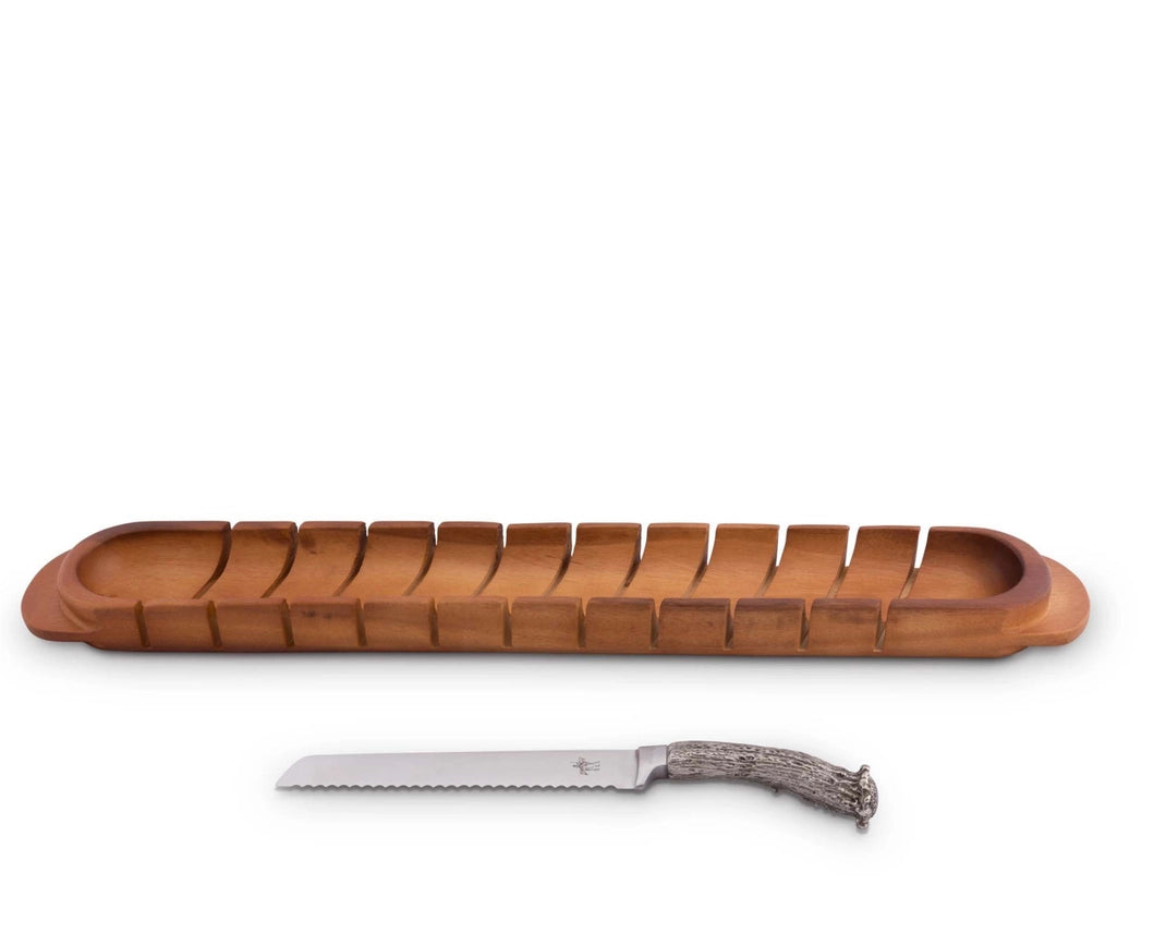 Baguette Board with Wheat Bread Knife