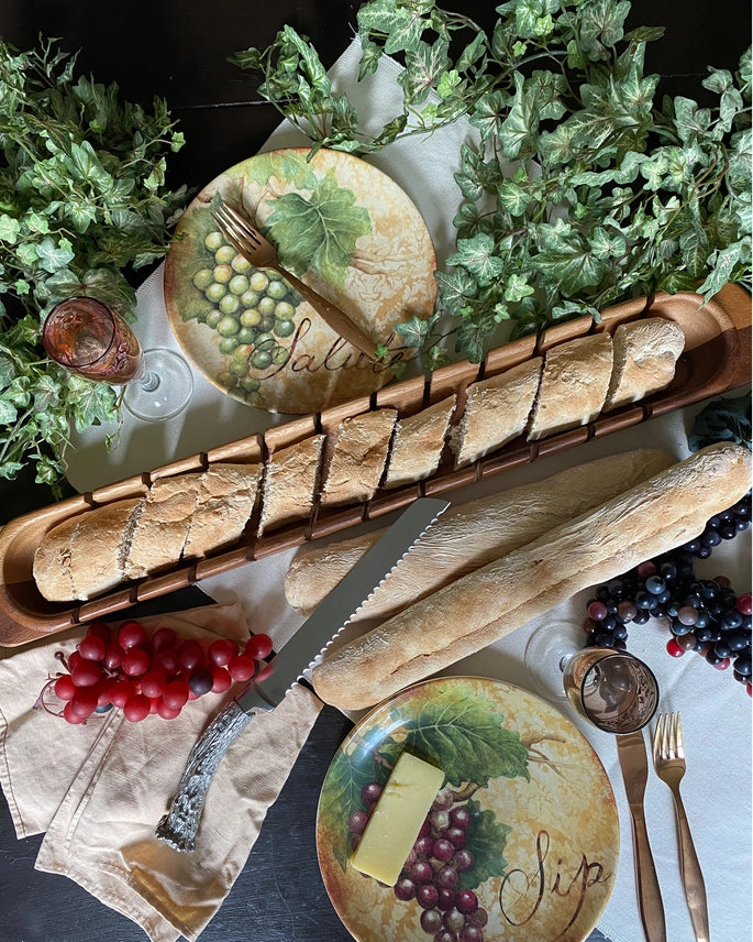 Baguette Board with Wheat Bread Knife