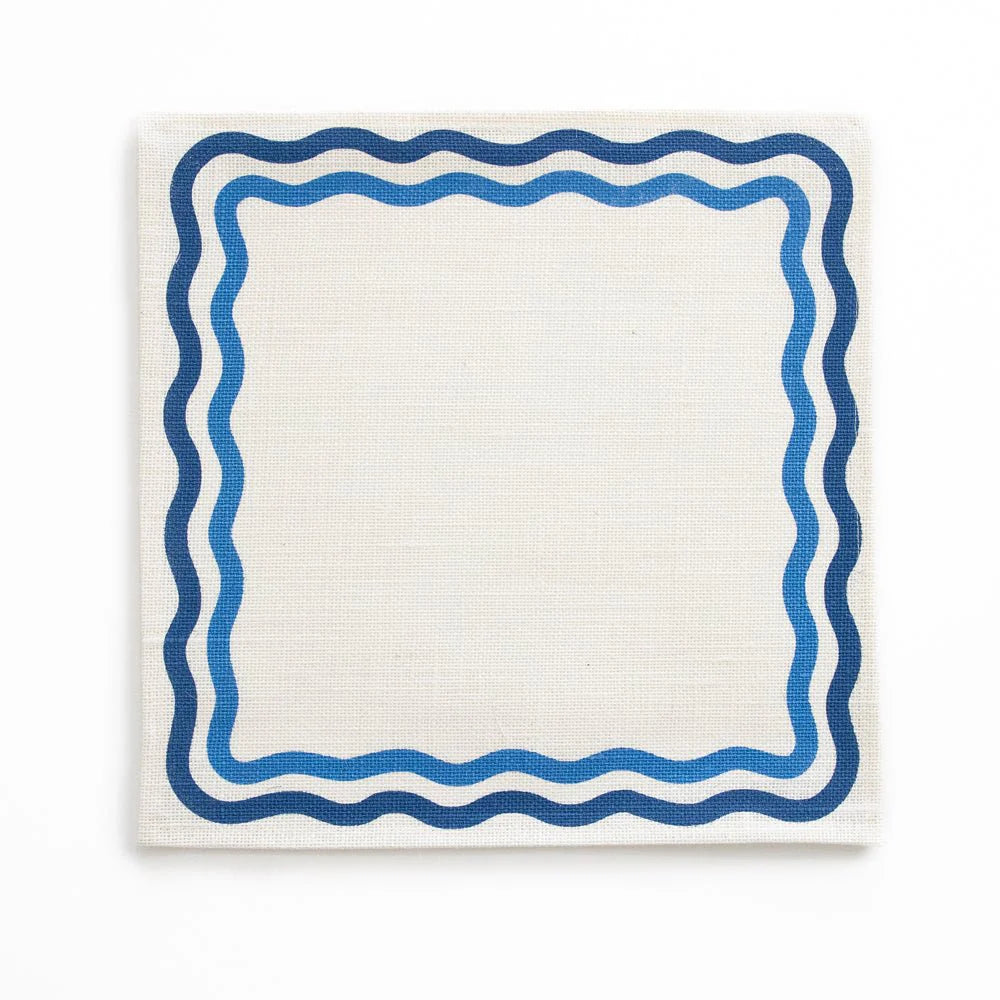 Blue Square Wave Placemat Set of 4