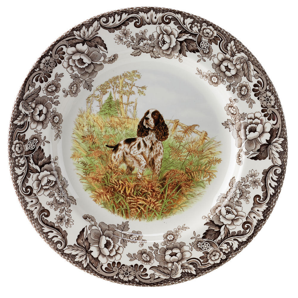 Woodland Salad Plate 8 Inch, Springer Spaniel