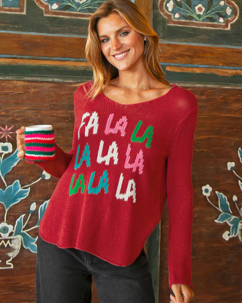 FA LA LA Cotton V Neck Top