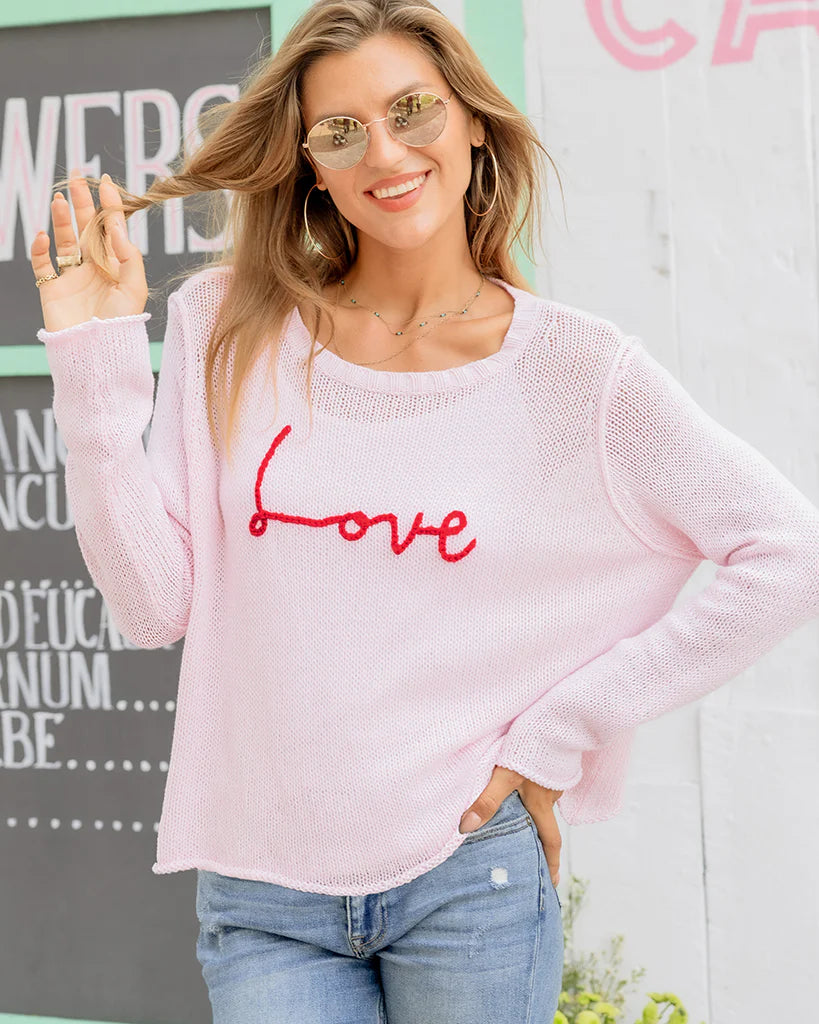 Love Script Cotton Crew