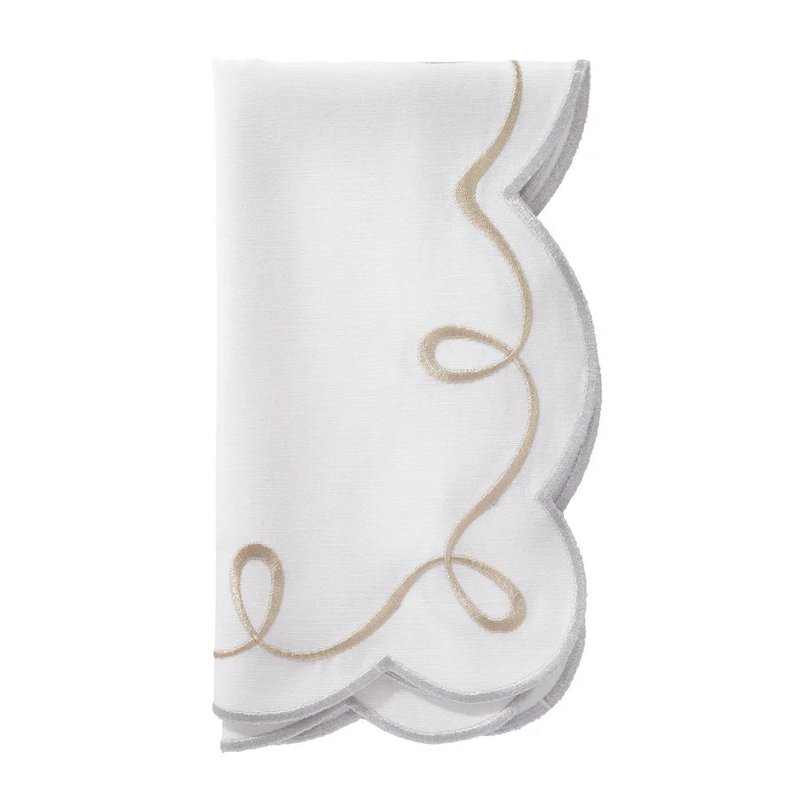 Ribbon Twirl Napkin Gold Silver