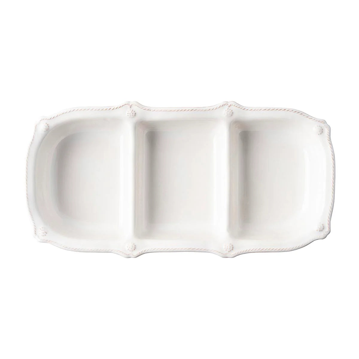 Berry & Thread 14" Triple Section Server - Whitewash