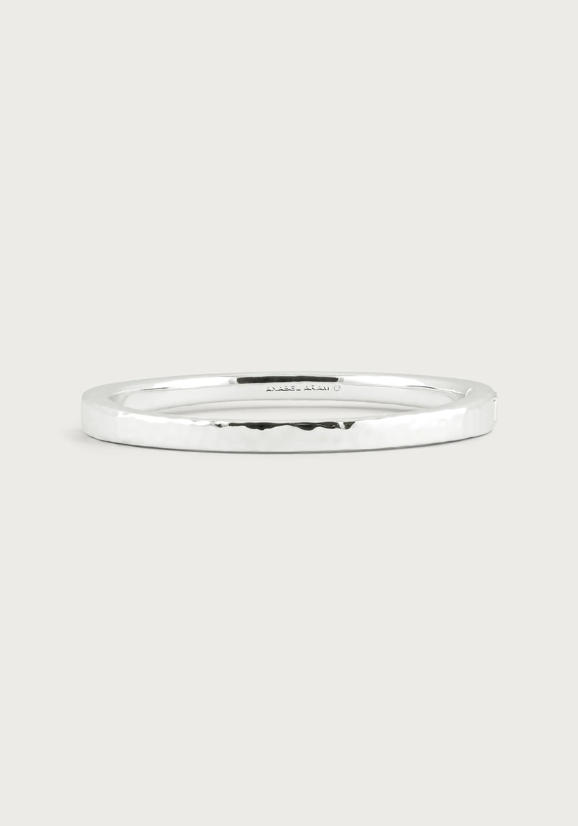 Farrier Medium Hinged Bangle, Silver