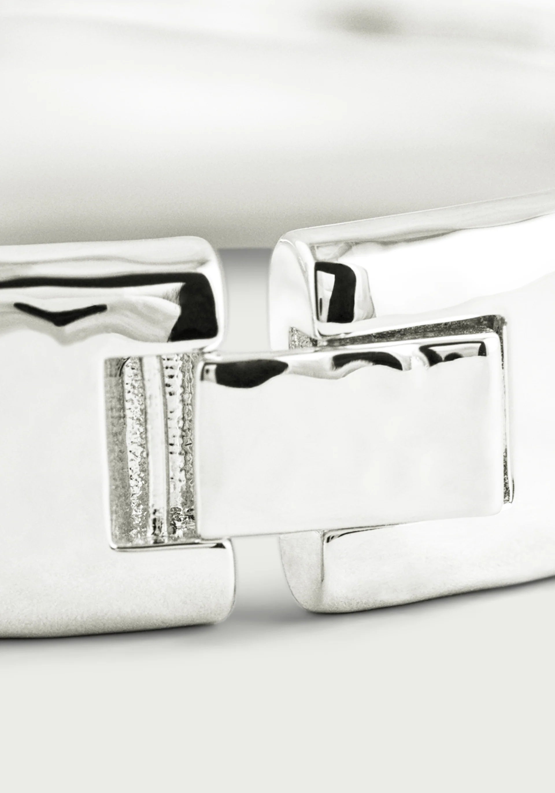 Farrier Wide Hinged Bangle, Silver