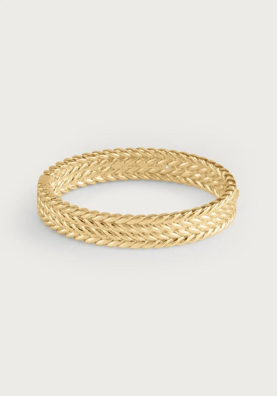 Cheval Braid Hinged Bangle - Thick