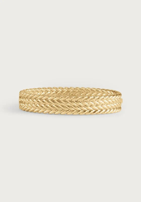 Cheval Braid Hinged Bangle - Thick
