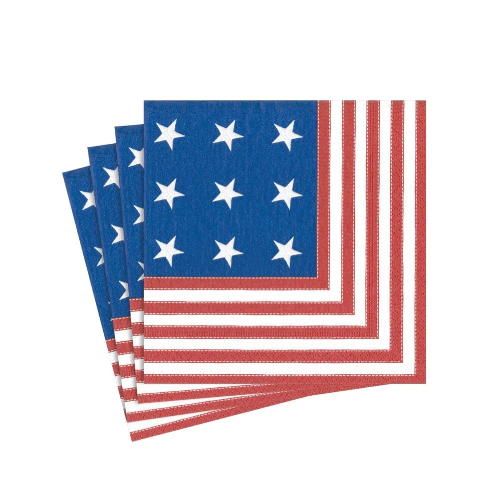 Star Spangled Paper Cocktail Napkins - 20 Per Package
