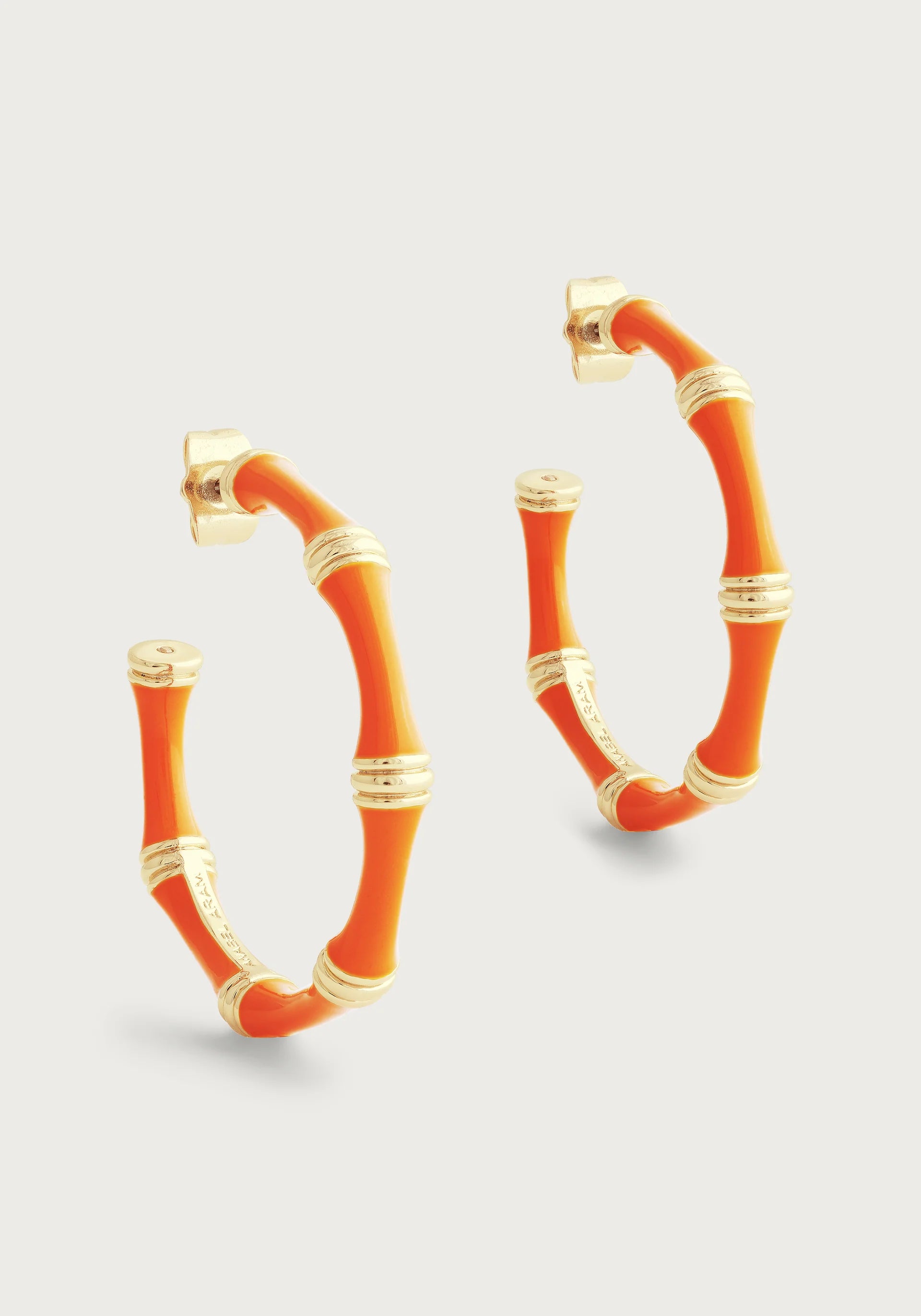 Bamboo Enameled Hoop Earrings