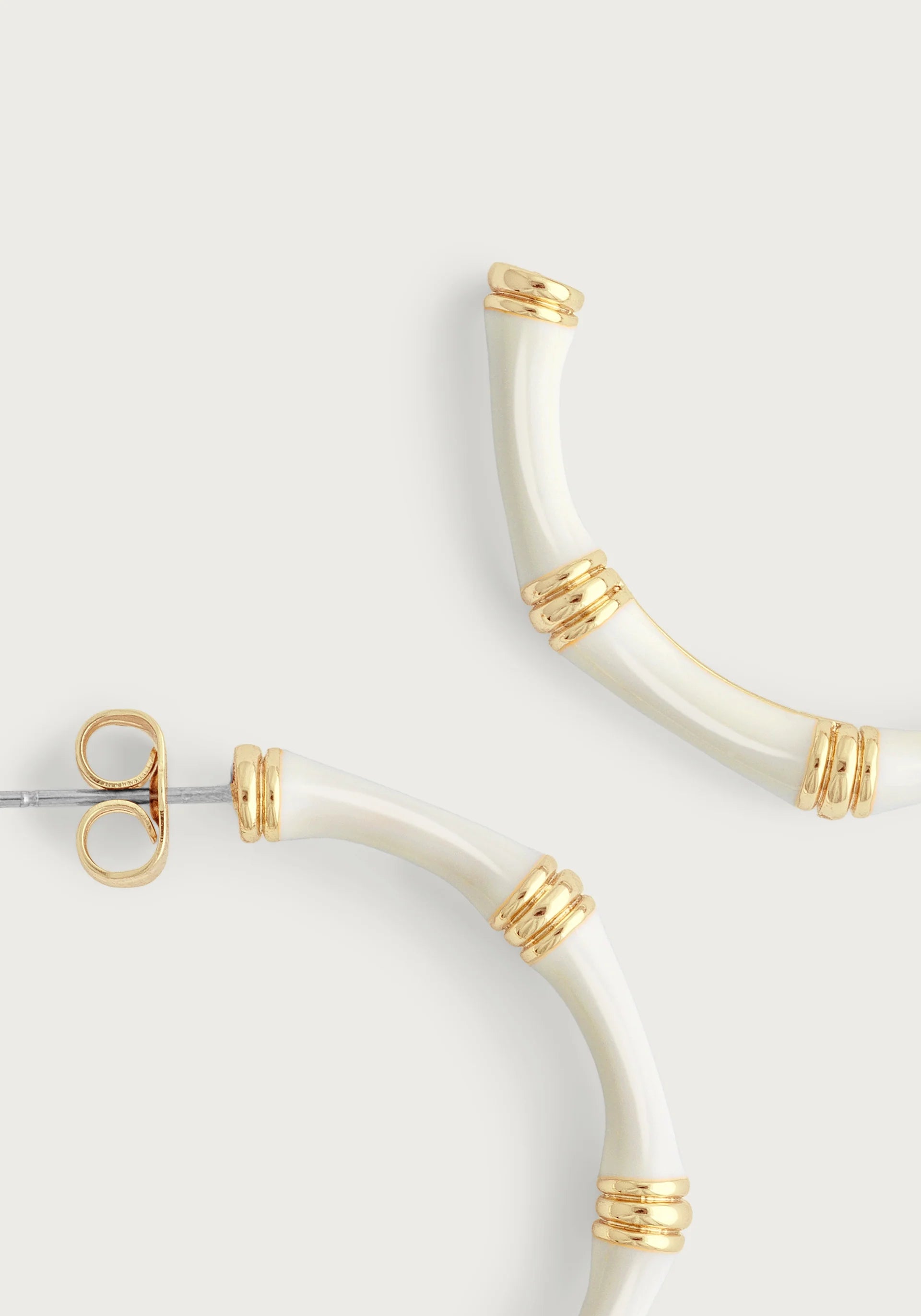 Bamboo Enameled Hoop Earrings