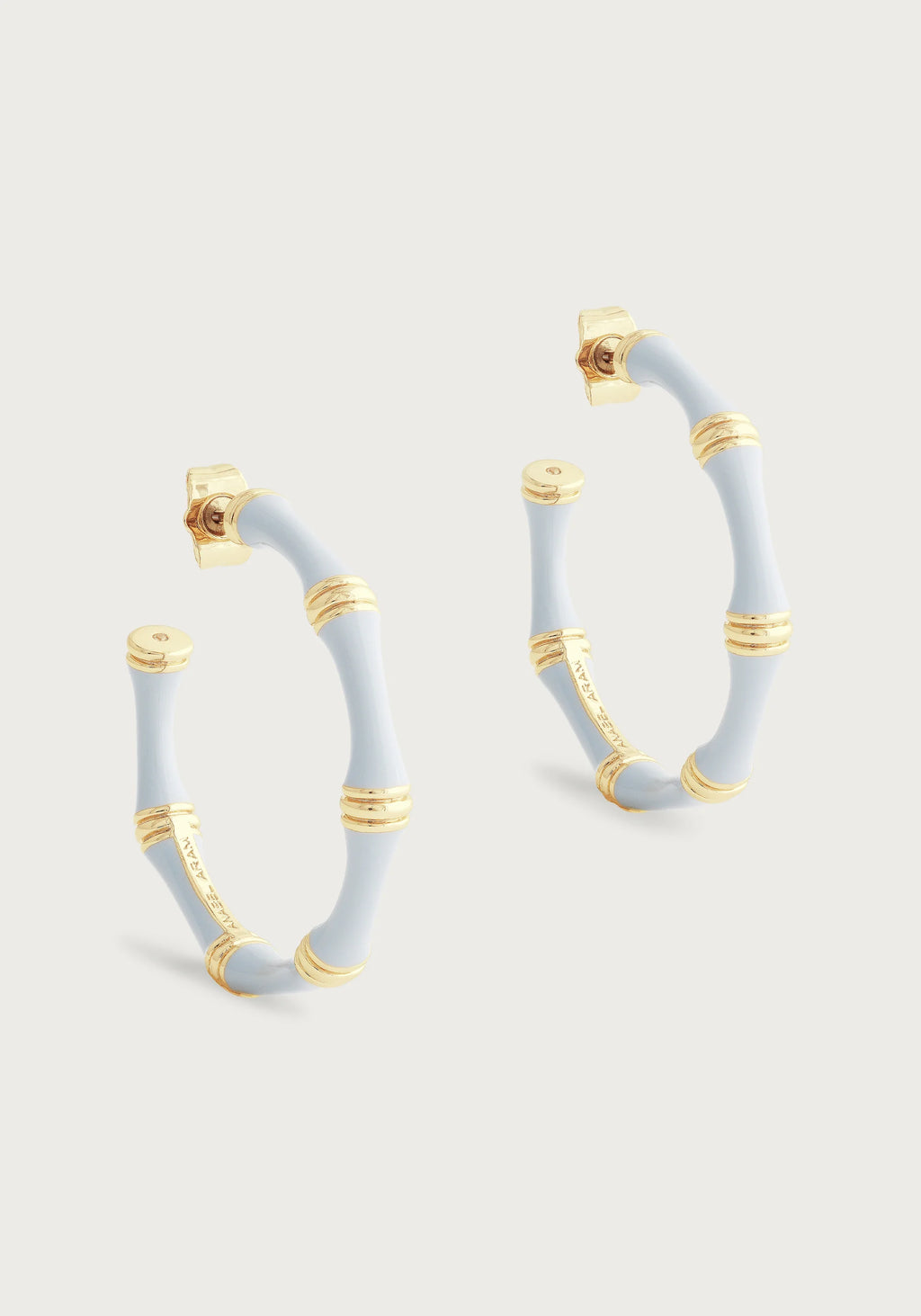 Bamboo Enameled Hoop Earrings
