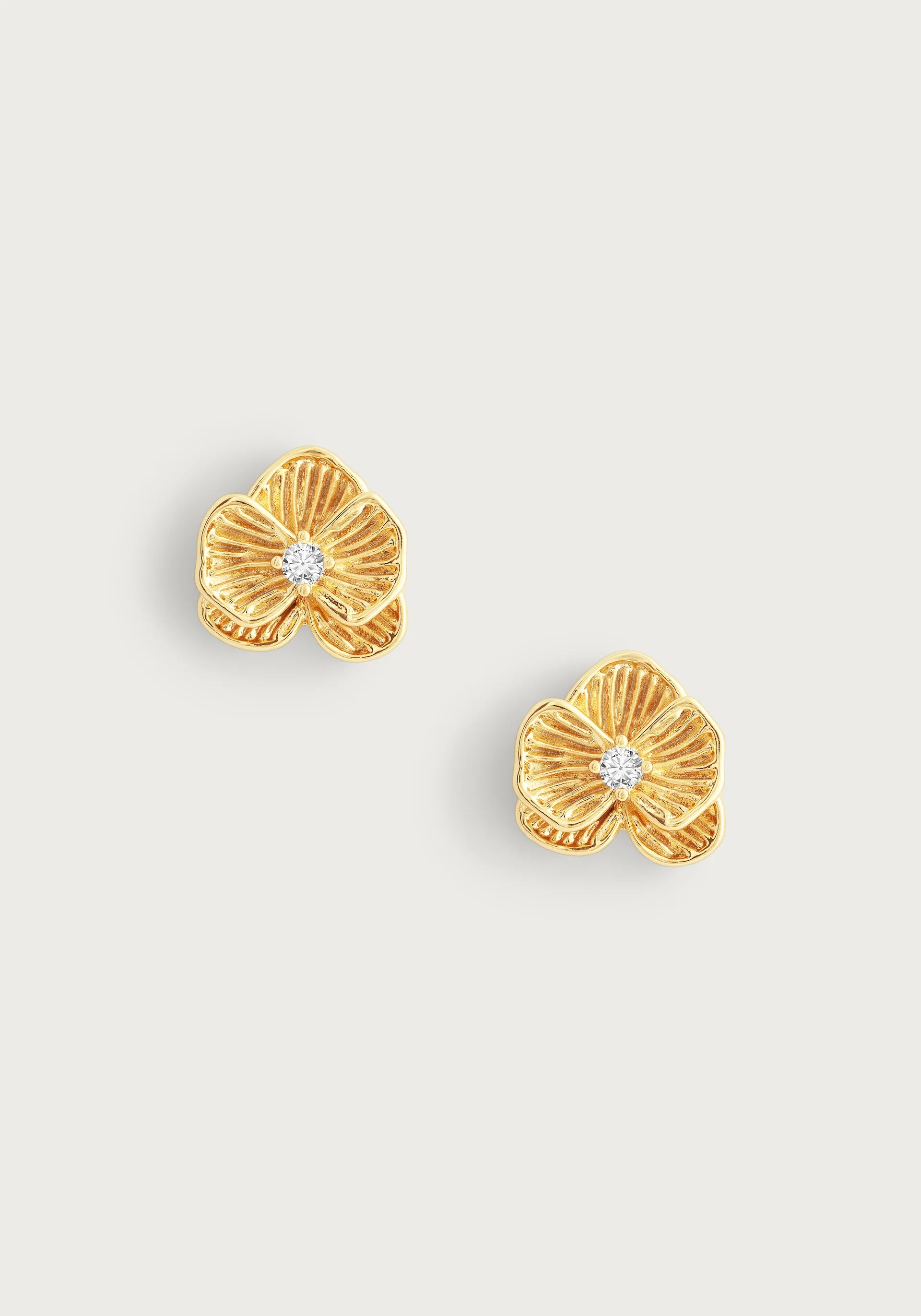 Orchid Gold Stud Earrings