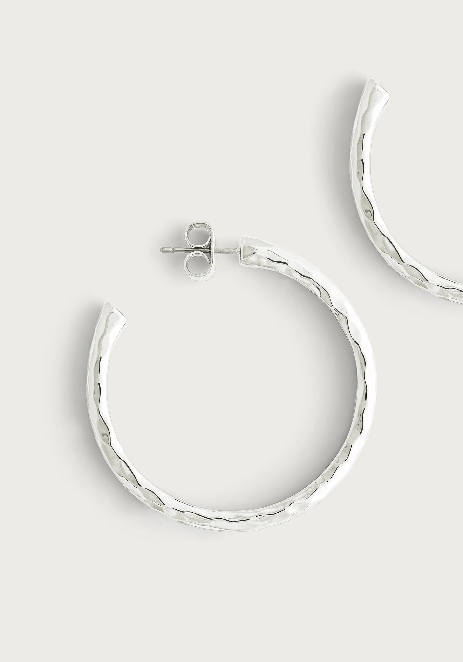Farrier Medium Hoops, Silver