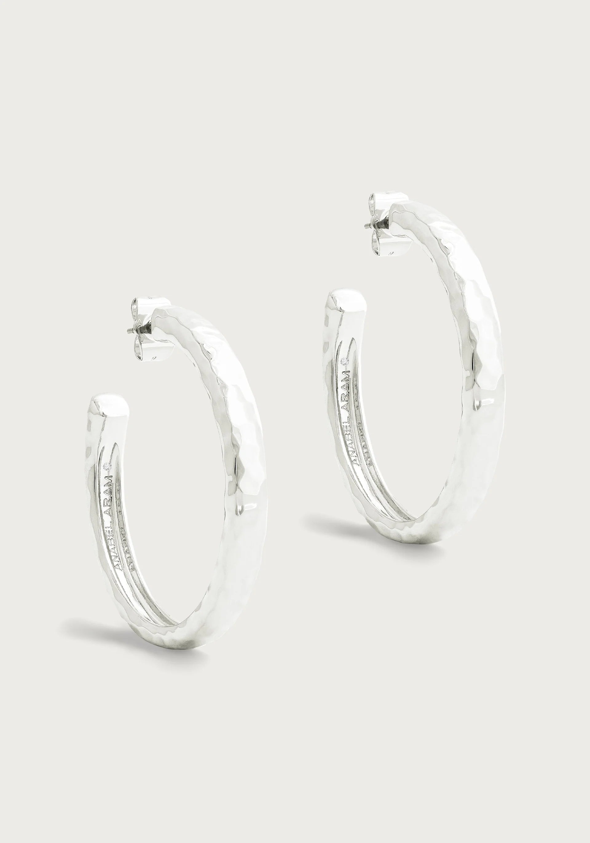 Farrier Medium Hoops, Silver