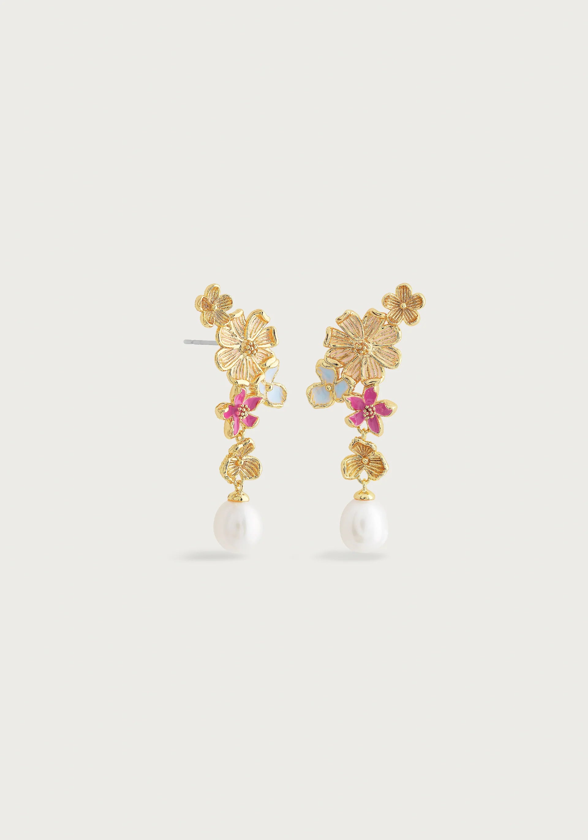 Wildflowers Pearl Drop Earrings