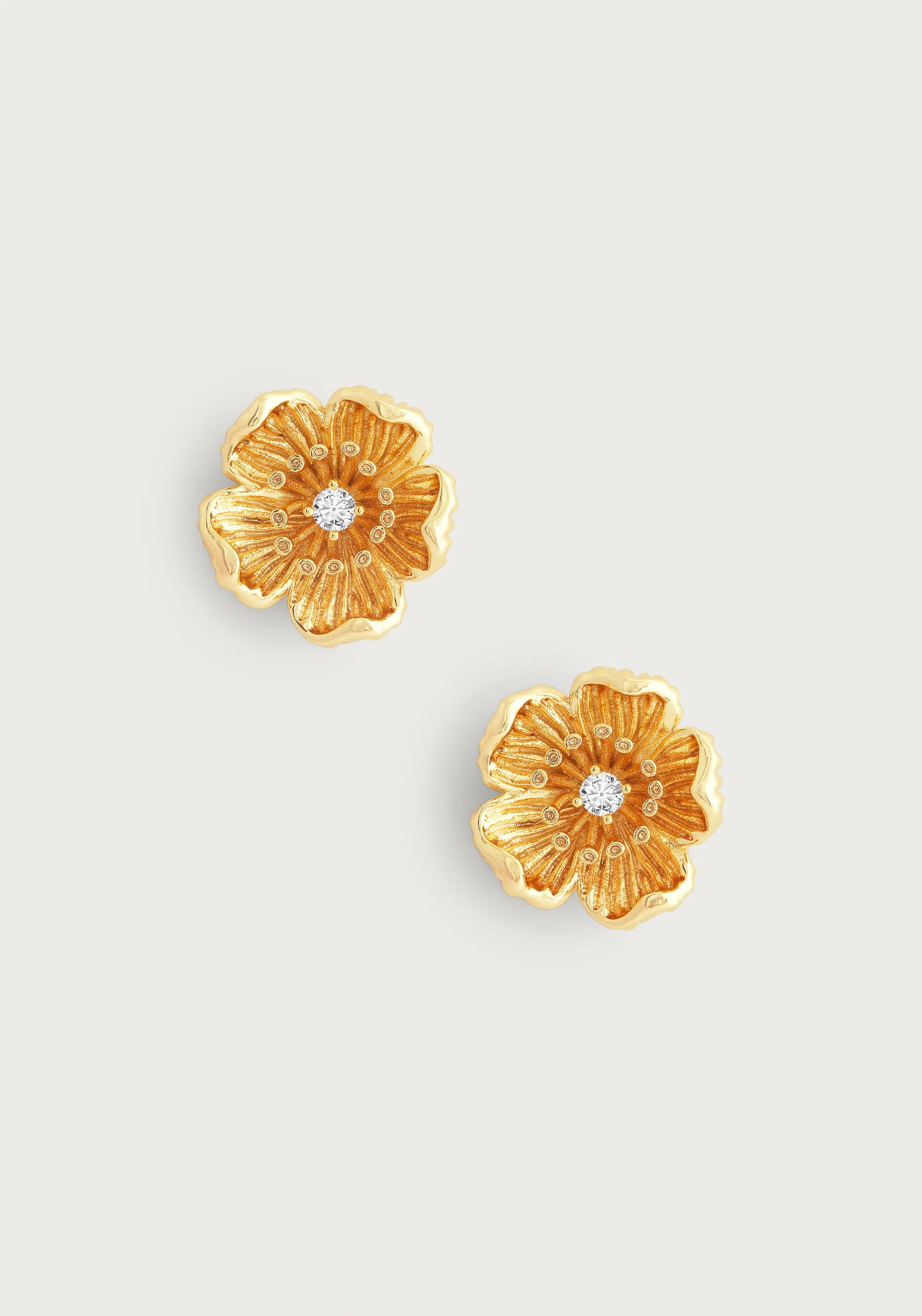 Wildflowers Gold Stud Earrings