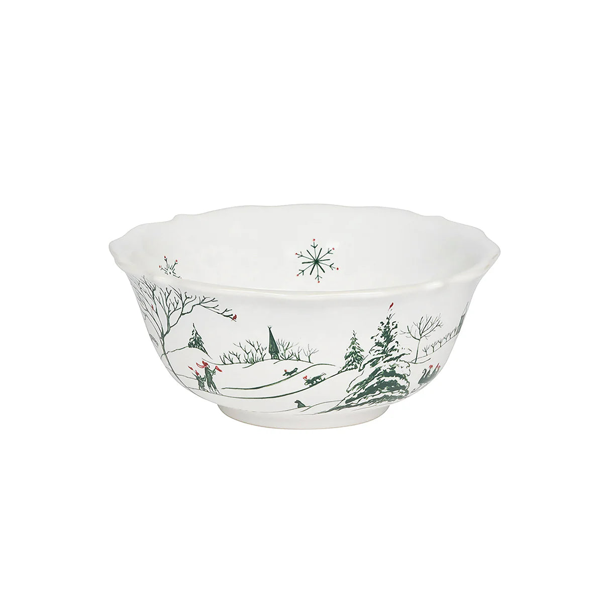 Country Estate  Winter Frolic Cereal/Ice Cream Bowl - Evergreen