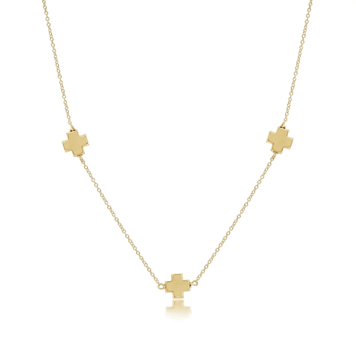 17IN Choker Simplicity Chain Signature Cross Necklace - Robert's-enewton-Robert's