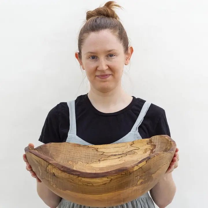 18" Splatted Maple Oval Bowl - Robert's-PETERMAN'S BOWLS-Robert's