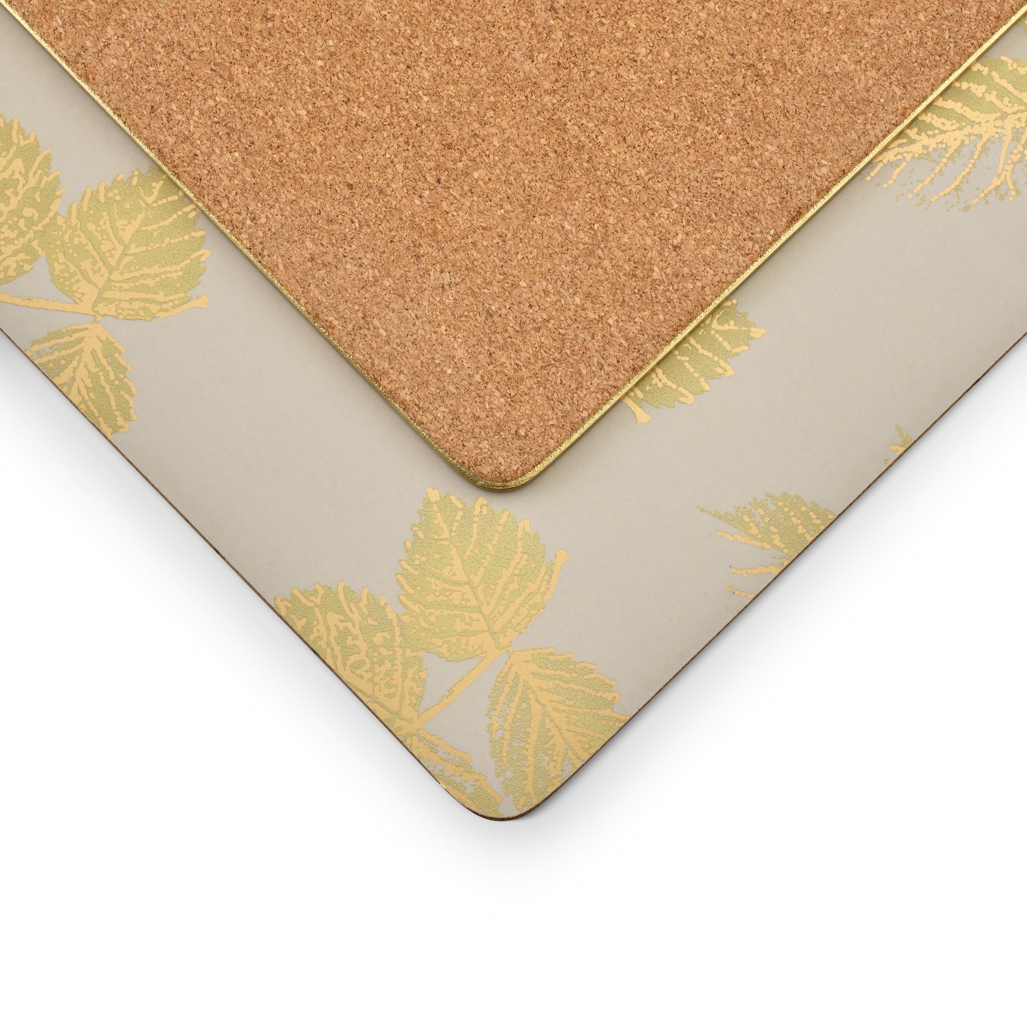 Sara Miller London Etched Leaves Placemats Set of 4 Light Grey - Large Size