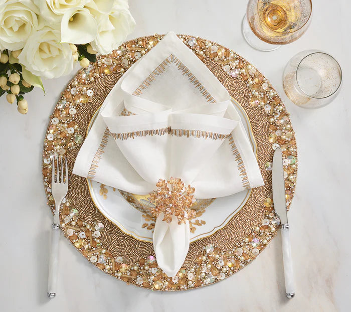 Aster Napkin Ring in Champagne