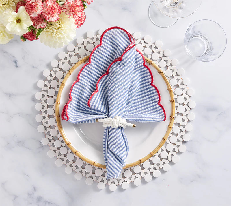 Fiesta Napkin in White, Navy & Red