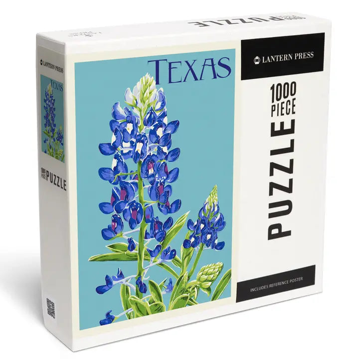 1000 Piece Puzzle Texas, Bluebonnet Letterpress