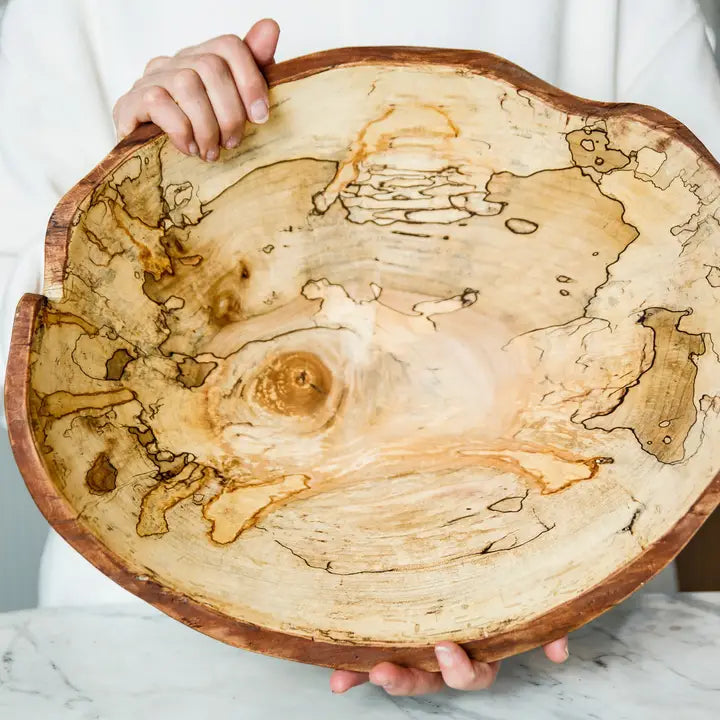 18" Splatted Maple Oval Bowl