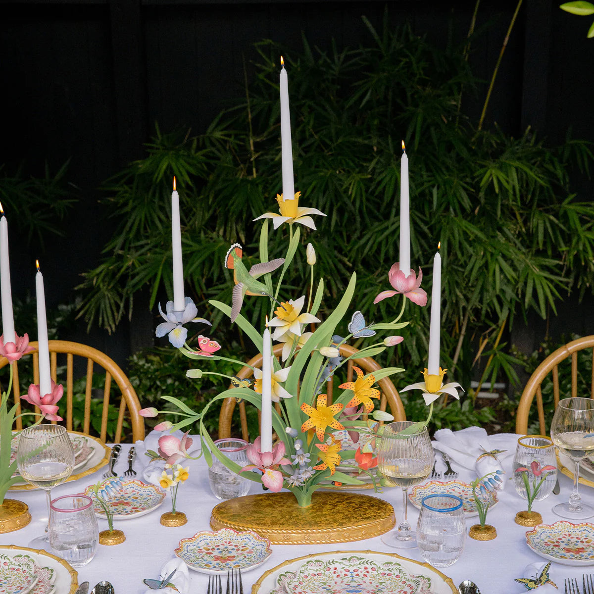 Meadow Walk  25" Bouquet Centerpiece Candelabra - Multi