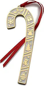 Wallace 2025 Gold Plated and Enameled Candy Cane Ornament 45th Edition