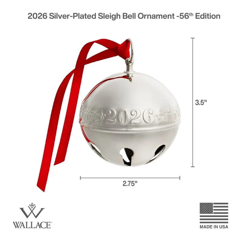 Wallace 2026 Silver Plated Sleigh Bell Ornament 56th Edition