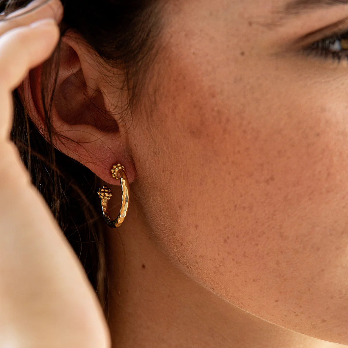 Berry Slice Hoop Earrings - Gold