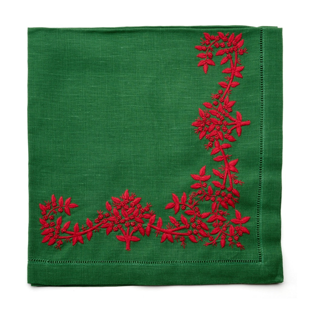 Pine Royal Garden Embroidered Napkin