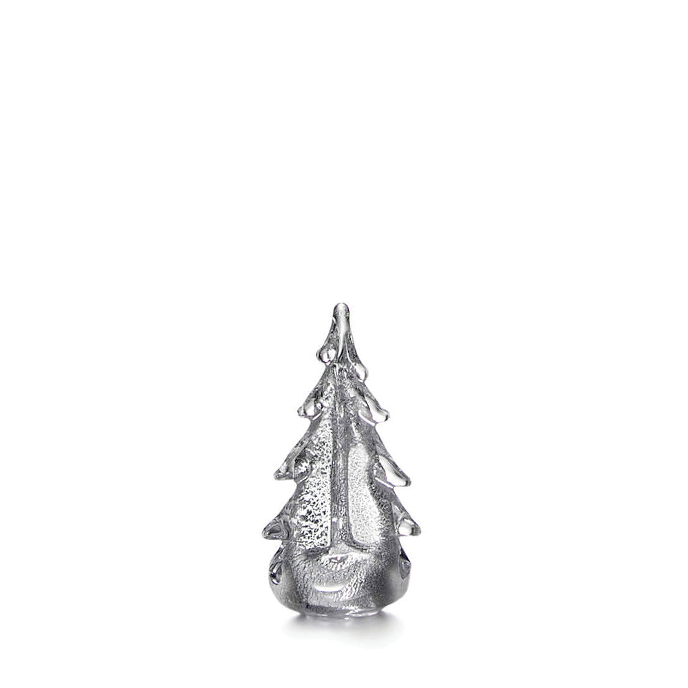 Silver Leaf Evergreen Glass Tree