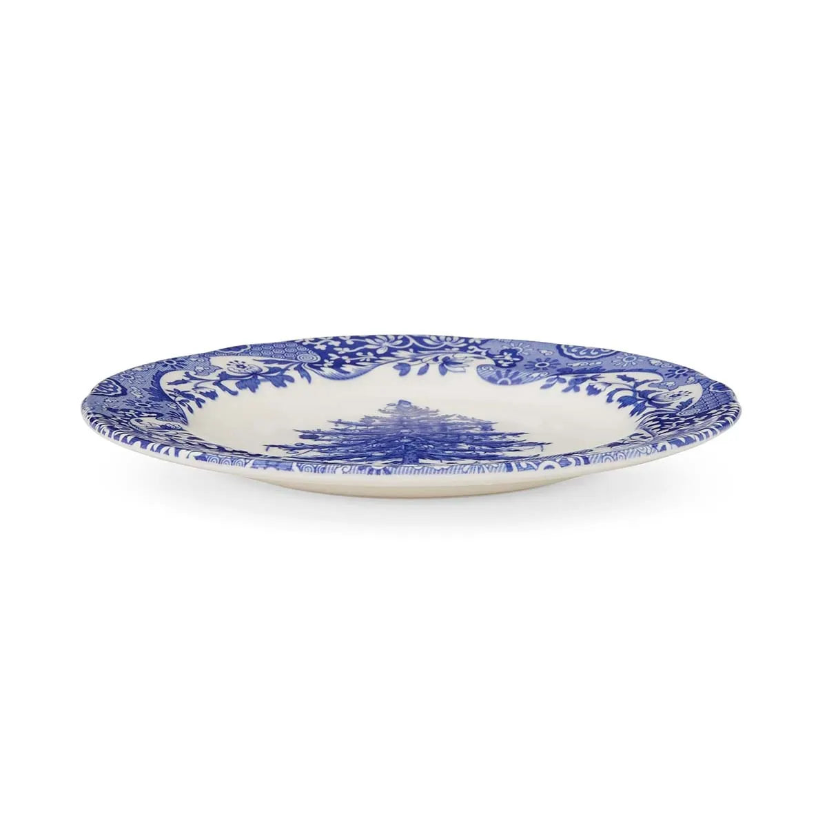 Blue Italian Christmas Salad Plate