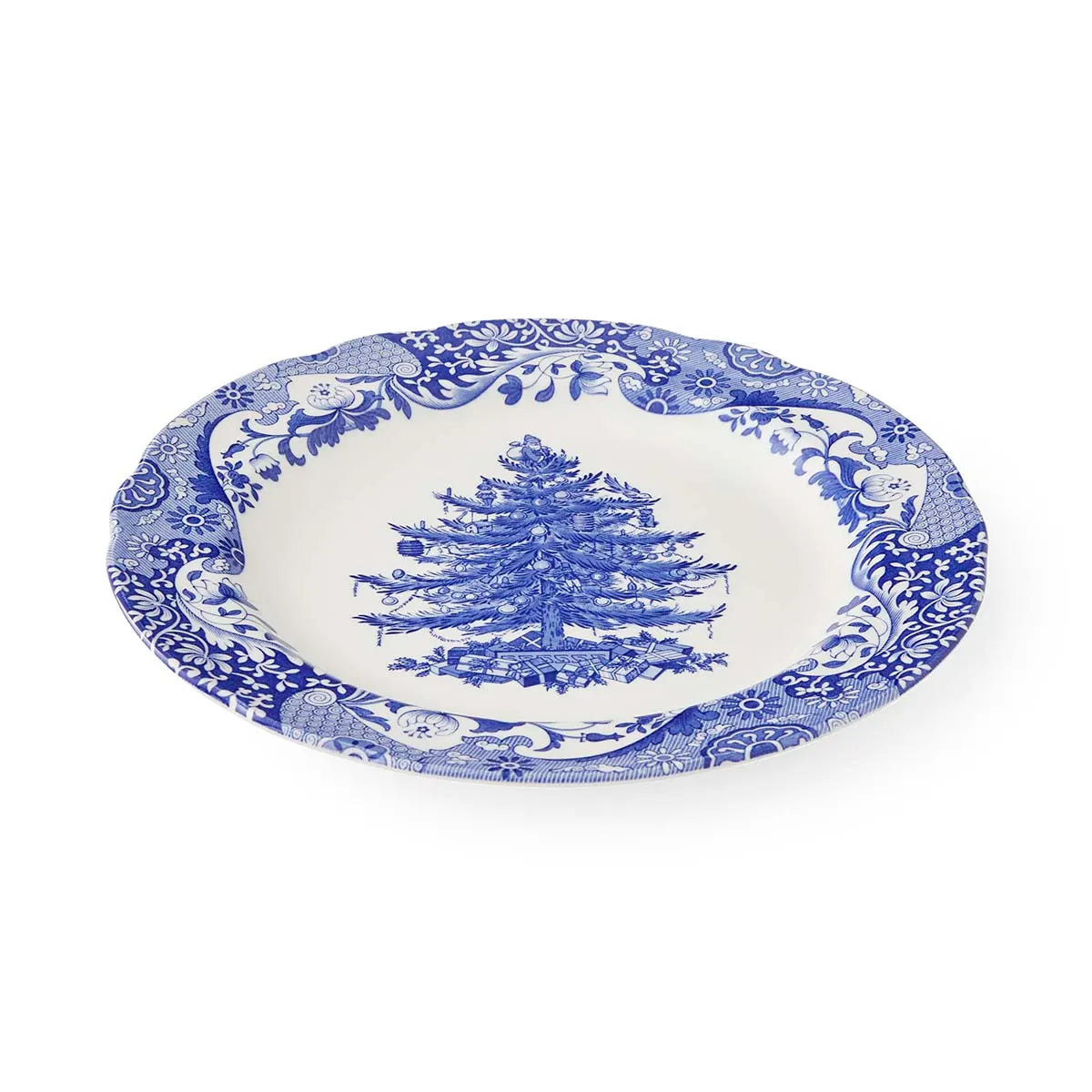 Blue Italian Christmas Dinner Plate