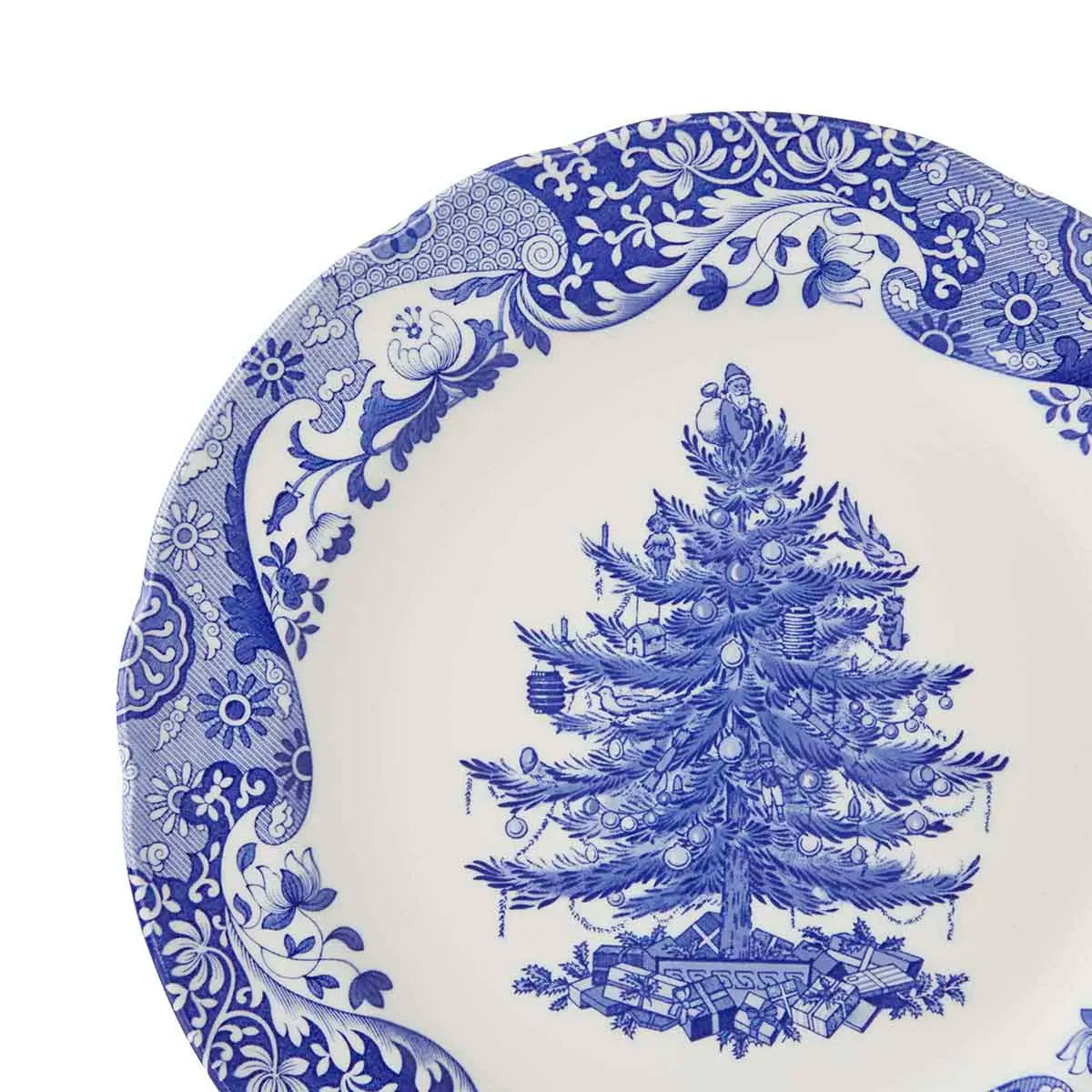 Blue Italian Christmas Dinner Plate