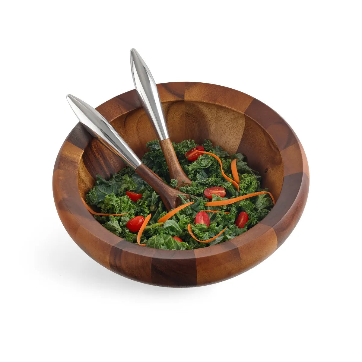 Yaro Wood Salad Bowl with Servers