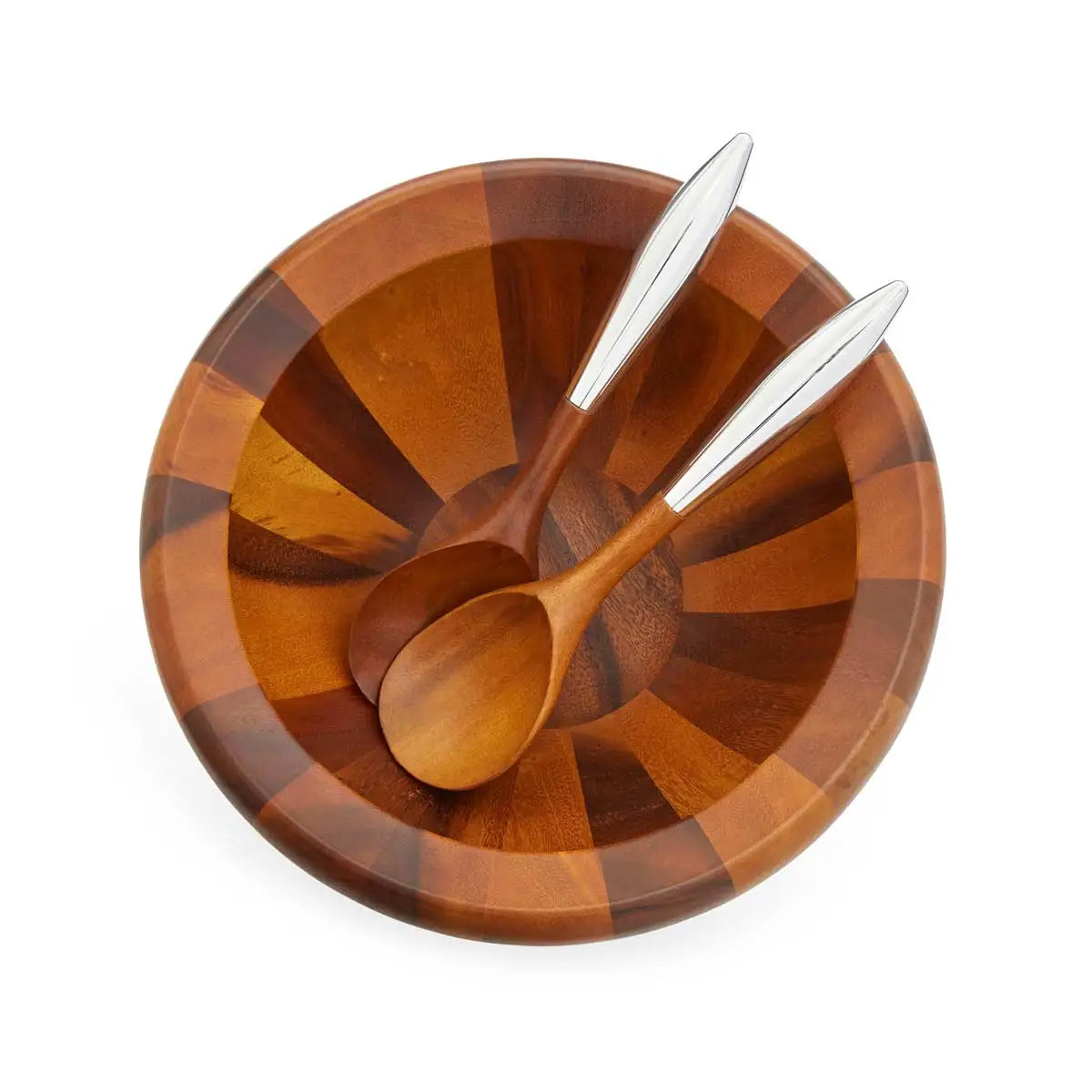 Yaro Wood Salad Bowl with Servers