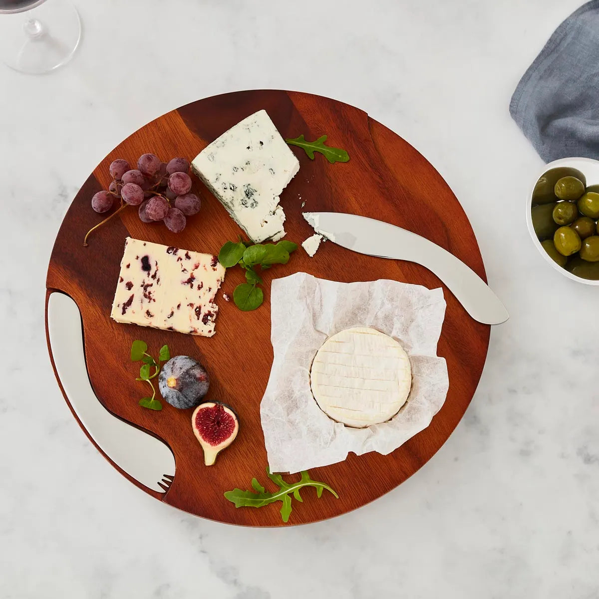 Cheese Block with Knife and Spreader