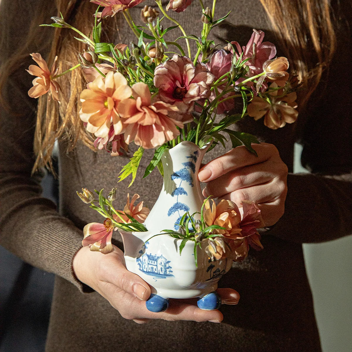 Country Estate  6" Tulipiere Vase - Delft Blue