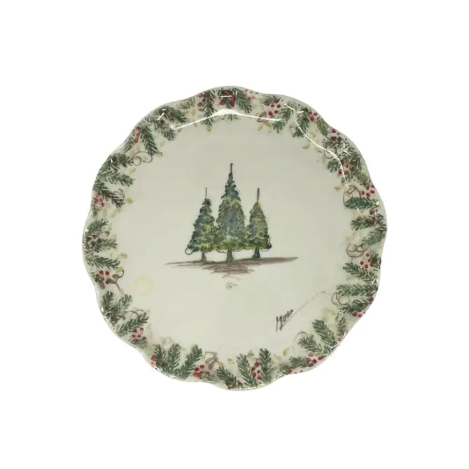 Natale Signed Ruffled Cake Plate