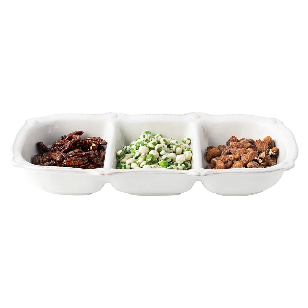 Berry & Thread 14" Triple Section Server - Whitewash