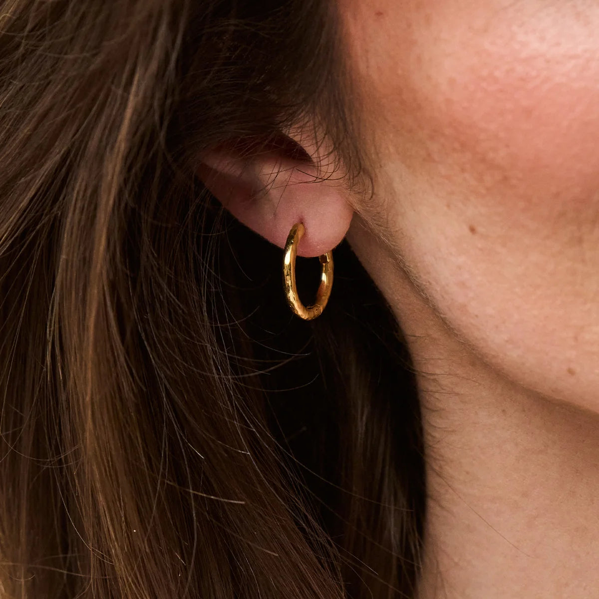 Berry Clover Hoop Earrings with Double Sided Charm - Malachite