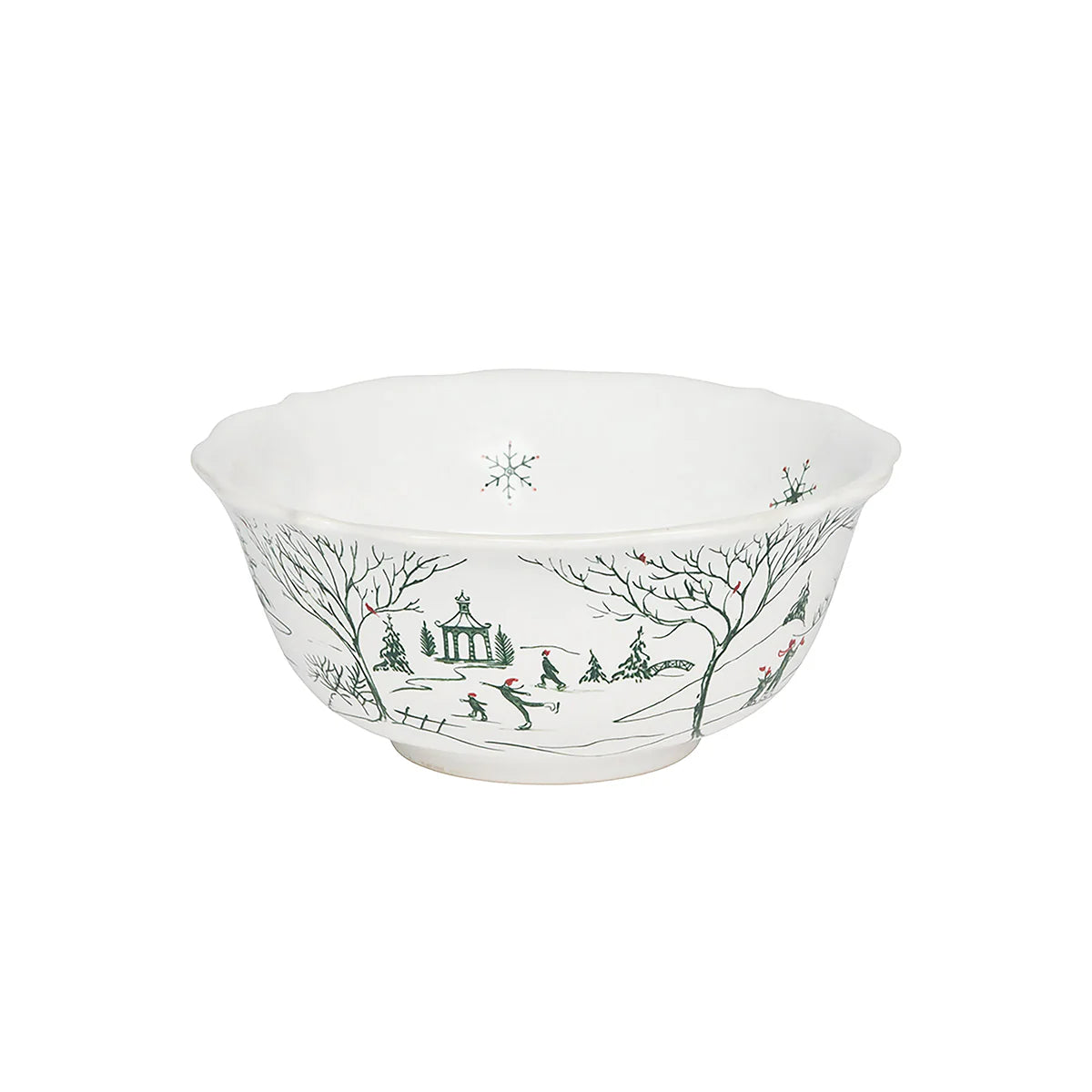 Country Estate  Winter Frolic Cereal/Ice Cream Bowl - Evergreen